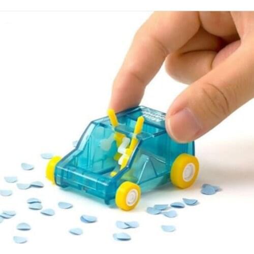 Cute Mini Car Table Dust Cleaning Trolley Keyboard Desktop Dust Cleaner Confetti Pencil Eraser Dust Sweeper Desk Set Kids Toys