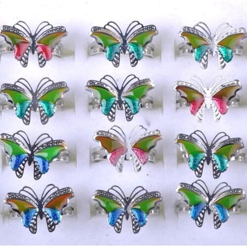 10PCS Fashion Mood Rings For Women Change Color Temperature Emotion Feeling Mood Ring Birthday Gift for Kids Party Jewelry