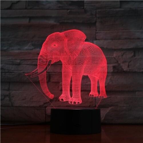 Nighdn 3d Lamp Night Light Elephant Lamp Creative Colorful Home Decor Lamp Bedroom Bedside Lighting Gifts for Kids Birthday