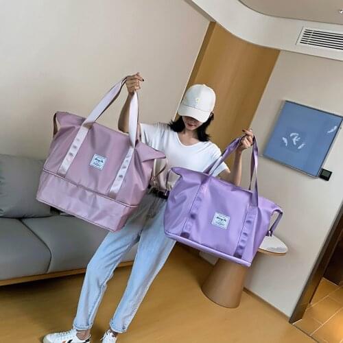 Unisex 2021 New Fashion Travel Bag Large Capacity Fitness Yoga Travel Tote Men Waterproof Zipper 21 Color Travel Tote Womens