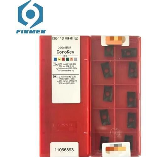 Original Carbide Inserts 50pcs Lathe Inserts R390-170408M-PM 1025/1030 4240/4030 Metal Cutter Lathe Turning Tool Cutter