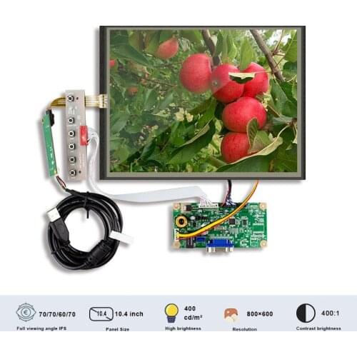 Original TIANMA TM104SDH01 SRGB 800×600 LVDS Interface 20 Pins Connector 10.4 Inch Lcd Screen With Board