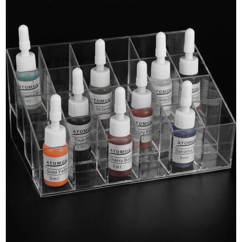 Tattoo Ink Display Stand Holder Empty Rack Acrylic Clear Cosmetic Tattoo Supplies Lipsticks Manicure Tool Organizer Storage