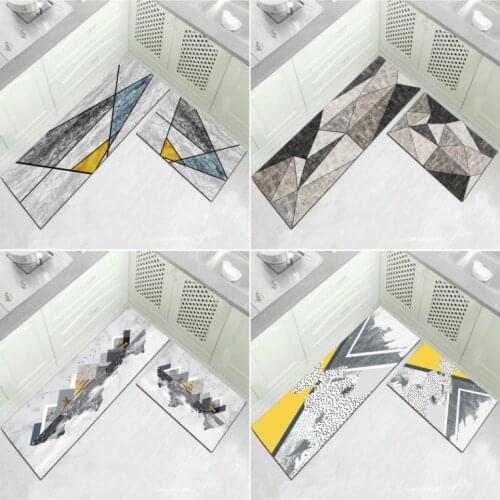 Hot Kitchen Mat Bath Living Room Carpets Anti-Slip Modern Home Entrance Balcony Doormat Tapete Absorbent Floor Mats Home Rug