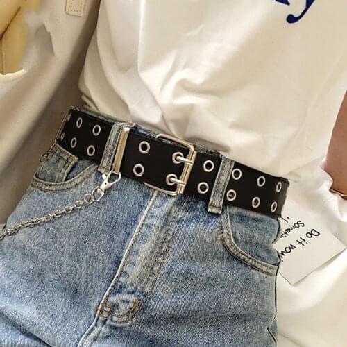 Decorative Belt Chain Luxury Brand Belts for Women Belt Genuine Leather New Punk Style Fashion Pin Buckle Jeans