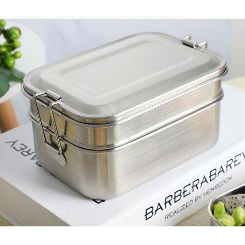 Loncheras Escolares Infantiles 304 Stainless Steel Food Box Rectangular Buckle Lunch Box Student Insulation Lunch Box