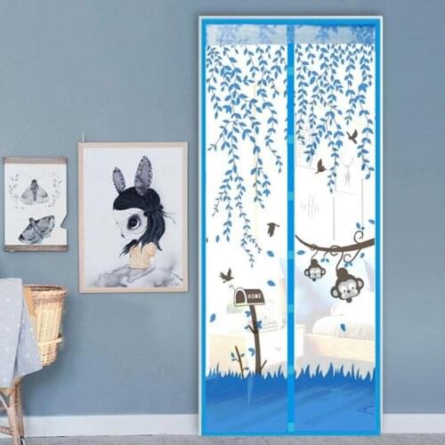 Modern and simple summer anti-mosquito net curtain magnetic soft screen door printed magnetic soft screen door