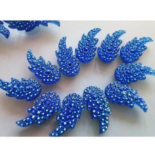 Sew on rhinestones Blue AB colour crystal 18*36 mm leaf shape flatback gem strass hand sewing for dress 20pcs/lot
