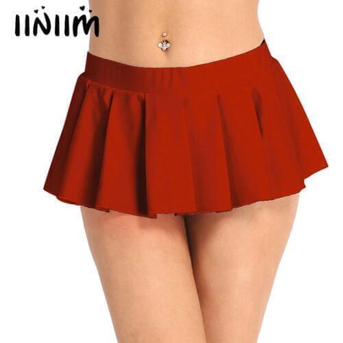 Iiniim Women School Girl Low Rise Pleated Mini Skirt for Evening Parties Clubwear Costume Pole Dancing Performance Sexy Skirts