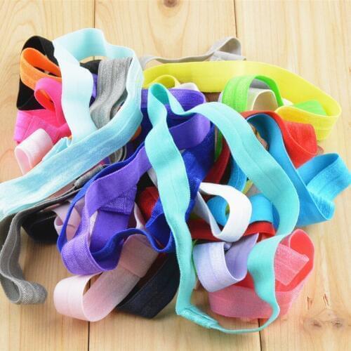 Yundfly 100pcs Handmade Solid Stretch Headbands For Kids Girls Hair Accessories Artificial Elastic Head Band For Headwear