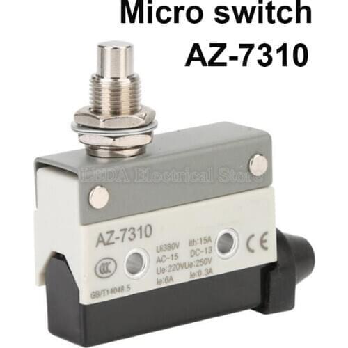 1Pcs AZ-7310 15A 380V Small Waterproof Microswitch Travel Limit Switch Micro Switch Silver Contact Straight Pole