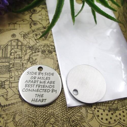 10pcs--"Side by side or miles apart..."stainless steel charms 5 styles for choosing DIY Charms for necklace bracelets