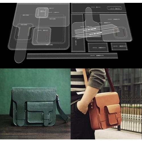 2021 New Acrylic version drawing DIY Sewing pattern shoulder Handmade leather goods messenger bag paper pattern template