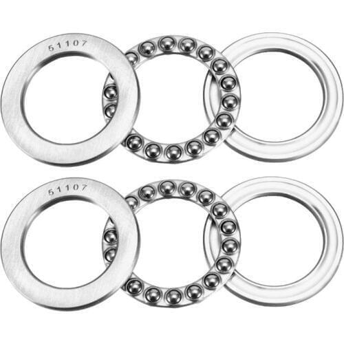 51107 Single Direction Thrust Ball Bearings 35mm x 52mm x 12mm Bearing Steel (Pack of 2)