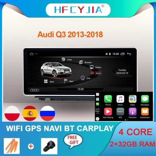 Android 10 System Car GPS Navi Screen For Audi Q3 2012-2019 BT WIFI 2+32GB IPS Touch Screen Auto Radio Multimedia Stereo