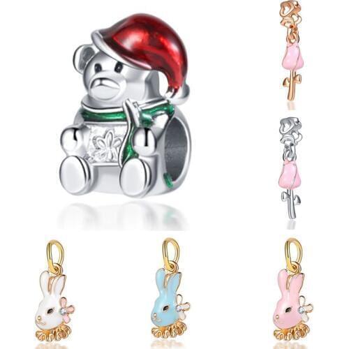 Bracelet charms silver plata de ley original spacer beads for jewelry making reflexions butterfly charm