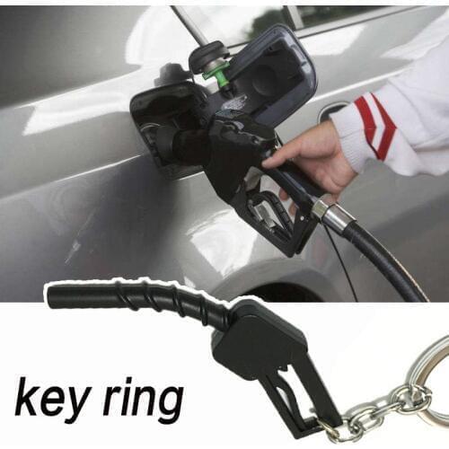 High Grade Car KeyChain Black Oil nozzle gun shape Creative car refit key chain Jewelry Key Rings Holder Genuine Bag Pendant