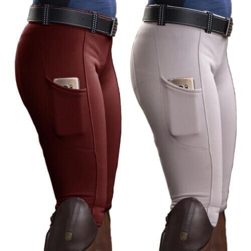 Woman pants Solid Color streetwear women Pocket Hip Lift Elastic Equestrian Pants Horse Racing Trousers sweatpants women 2020