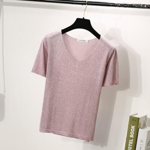 Harajuku Bright Silk T-shirt Women Short Sleeve Casual Loose Shirt Female Fashion O Neck Aesthetic Tops Ropa Mujer En