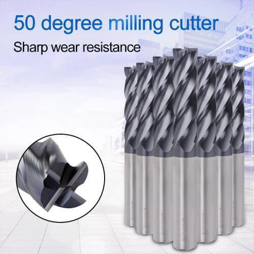 1 pcs set Discount Price Cutting HRC50 4 Flute 4mm 5mm 6mm 8mm 12mm Alloy Carbide Milling Tungsten Steel Milling Cutter End Mill