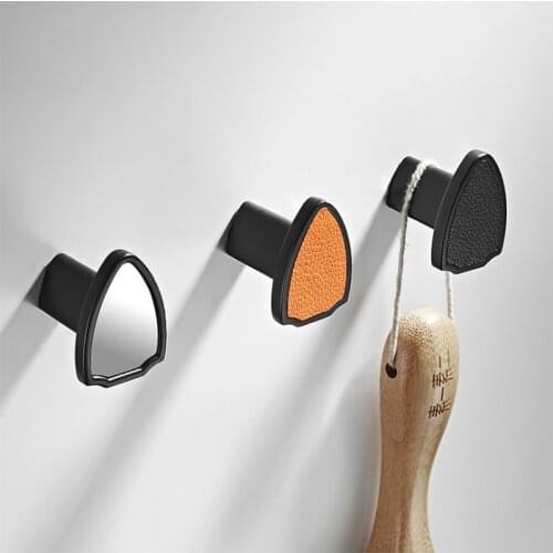 Zinc Alloy Bathroom Robe Hooks Black Mirror Orange Creative Kitchen Storage Bath Door Wall Coat Robe Hook Hat Key Towel Hanger