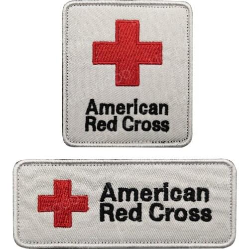 LIBERWOOD American Red Cross Embroidery First Aid MED Medic Rescue Patch USA Military Tactical Doctor Appliques Emblem Badge