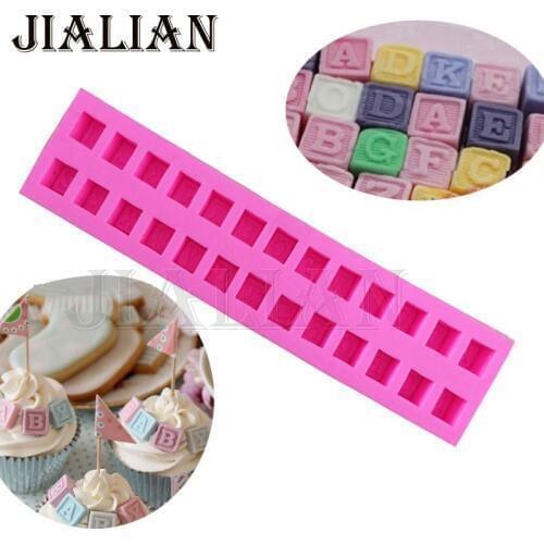 Hot Selling 26 English Letters 3D Silicone Mold Chocolate Fondant Cake Decorating Tools Baking Mould cake pop recipe T-0873