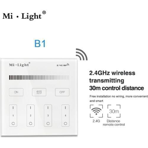 Milight B1 B2 B3 B4 Touch Panel Wall-mounted Controller 2.4g Wireless led panel remote controller 2 1.5V batteries