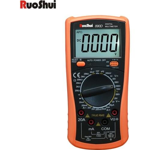 RuoShui 890D Multimeter True RMS 20000uF Transistor Tester High Accuracy Intelligent Anti-Burning Universal Digital Multi-Meters