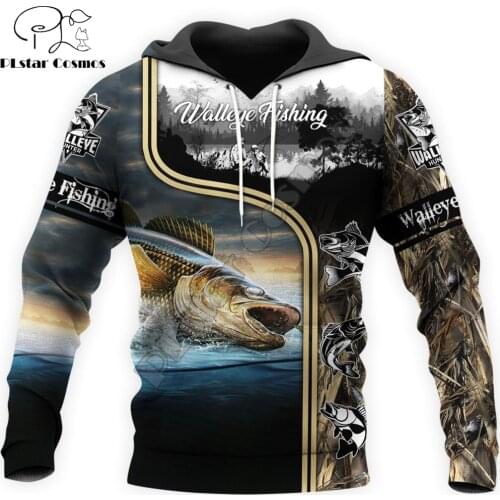 Walleye Fishing With Dad 3D All Over Printed Mens Autumn Hoodie Sweatshirt Unisex Streetwear Casual Zip Jacket Pullover KJ566