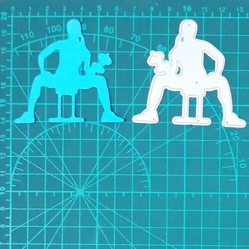 Man Lifting Dumbbell Metal Cutting Dies Real Picture Cut Die Scrapbook Paper Craft Knife Mould Blade Punch Stencils Die 2020 New