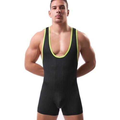 Male Sexy Underwear Shapers Mens Bodysuits Man Breathable Cotton Body Building One-piece Garment