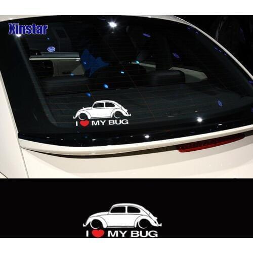 2pcs I Love Bug Car Body Sticker For Volkswagen Beetle