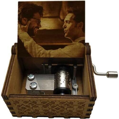 2020 Latest Design La Casa De Papel Bella Ciao Music Box Theme Music Wooden Hand Friends Students Gifts Birthday Gift