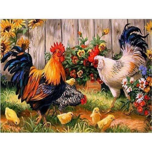 Full Square 5D Diy diamond painting cross stitch "cock" Diamond embroidery Mosaic Home wall decoration Crafts