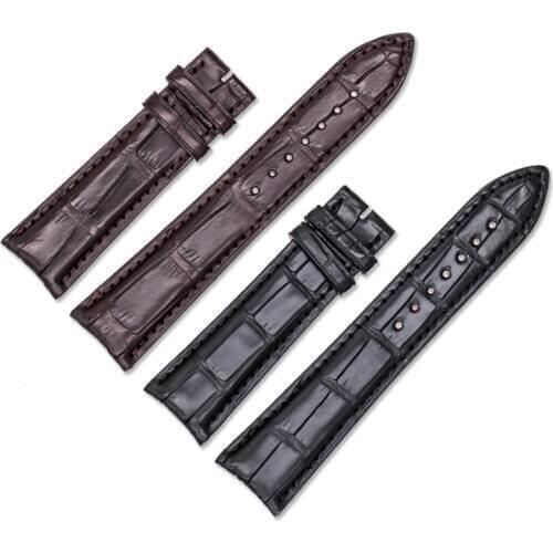 OTMENG Crocodile Skin Watch Band 20mm 21mm Leather Strap Suitable for Jaeger-LeCoultre Watch Master Series Alligator Skin