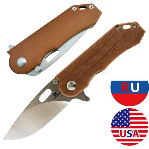 D2 high hardness folding knife, outdoor survival tool knife, camping, fishing, barbecue cutting stick, open canned food