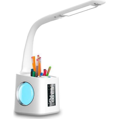 Led desk lamp usb charging port screen calendar color night light kids dimmable led table lamp with pen Study LED light gifts