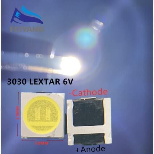 500pcs Lextar LED Backlight High Power LED 1.8W 3030 6V Cool white 150-187LM PT30W45 V1 TV Application 3030 smd led diode