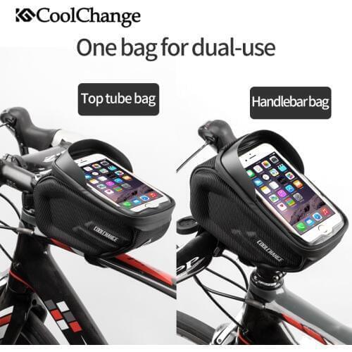 CoolChange Bicycle Bag Outdoor Rainproof Reflective Cycling Bag Handlebar Touch Screen Top Tube Frame Phone MTB Road Bike Bag