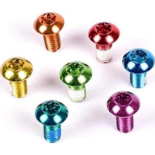 12PCS/Pack Colorful MTB Bike Bicycle Disc Brake Rotor Torx T25 Bolts Stainless Steel M5*10mm Road Bike Disc Brake Rotor Screws