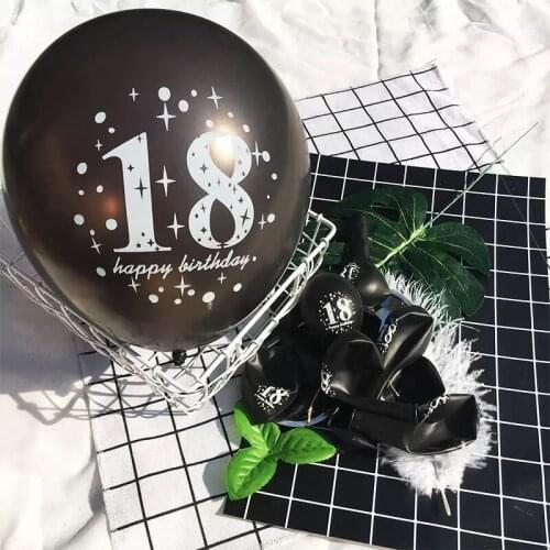 5pcs 18th Happy Birthday Party 12" Pearlised Latex Printed Balloons For 18 Year Old Birthday Decoration Supplies