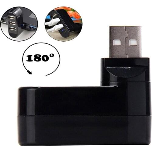Rotatable High Speed 3 Ports USB HUB 2.0 USB Splitter Adapter for Notebook/Tablet Computer PC Peripherals