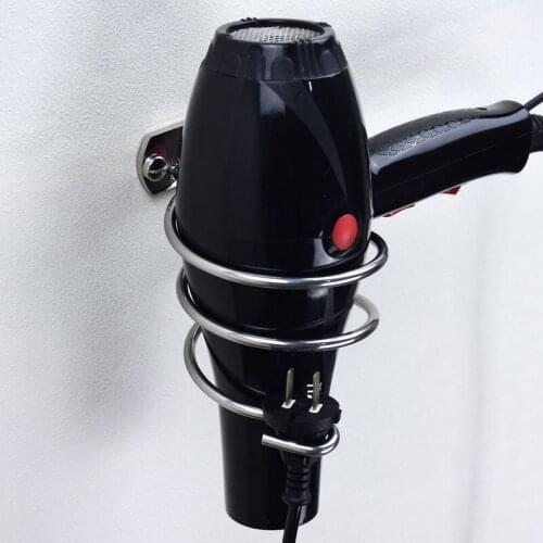 Yooap High-Quality Chrome Finish Bathroom Hair Dryer Holder Stainless Steel Wall Mounted Rack Space Save Shelf Storage Organizer