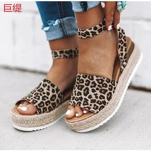 Women sandals PU Buckle Strap 6CM Wedges High heels Round Toe Shallow women shoes sandalias mujer 2020 size 35-42 black yellow
