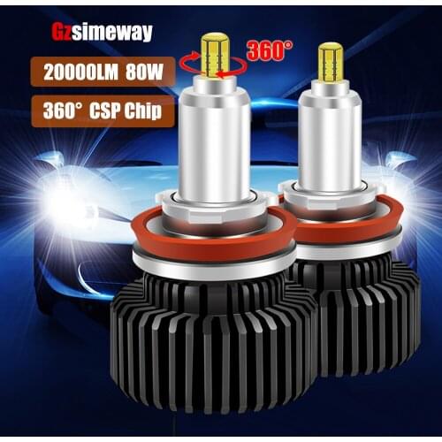 2PCS Turbo H11 LED Car Headlight H7 H1 HB3 HB4 D2S H8 9005 9006 H3 H27 LED Bulb 6000K 6sides 360 Degree Auto Fog Lamp Lights 12V