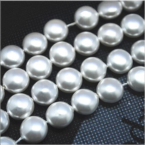 32pcs white shell beads coin shape mother of pearl size 12mm for women bracelets making accessories spacer beads