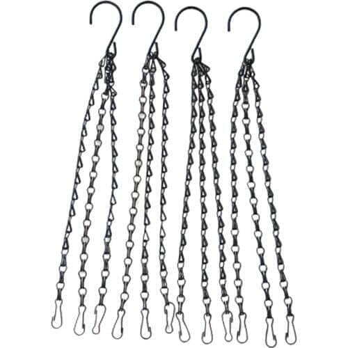 4pcs Iron 15'' Plant Basket Hanging Chain Hooks Wind Chimes Hanging Hook