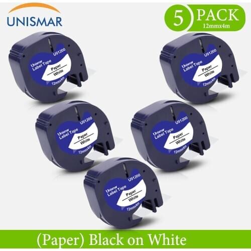 91200 Paper Label Tapes 91330 Compatible Dymo LT Label Maker 91220 Black on White 12mm Tape for LT-100H/100T PLUS QX-50 Printer