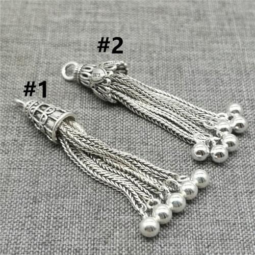 925 Sterling Silver Tassel Charms with Wheat Chain for Necklace Bracelet